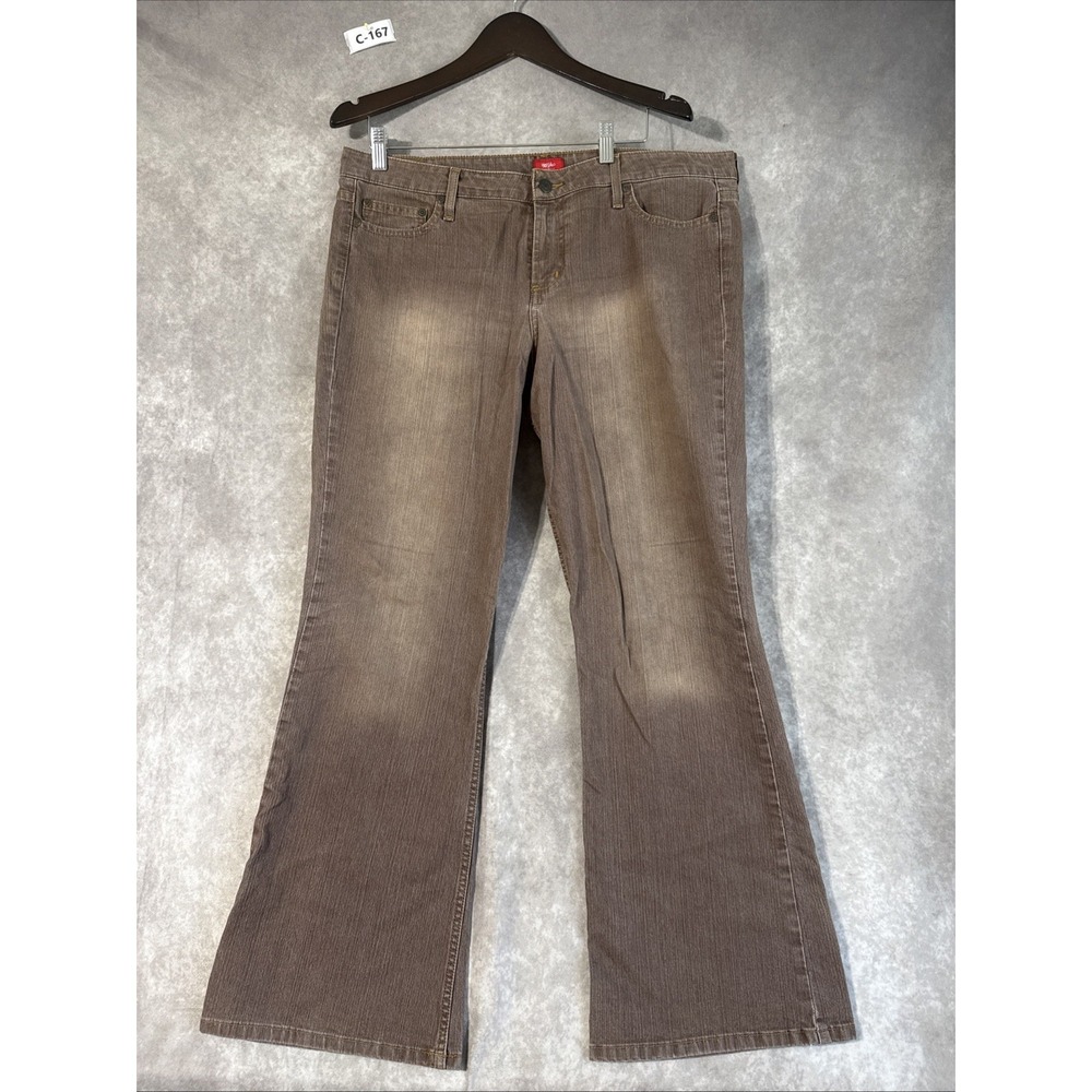 Vintage Mossimo Brown Stretch Flare Ankle Jeans Size 17 Y2K